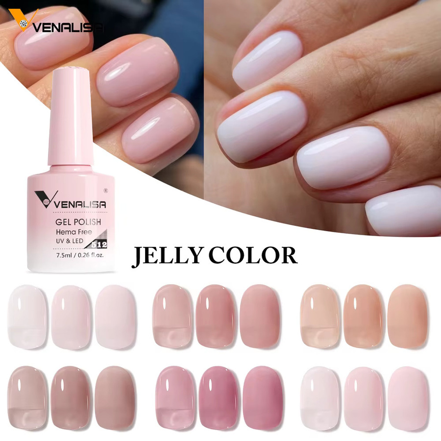 Venalisa Jelly Pink Nagelgel, halbtransparent, glänzend - Bild 2