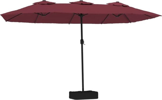 vidaXL Doppel-Sonnenschirm Bordeauxrot mit Polyesterbespannung, B/T/H: 449 x 265 x 245 cm - Bild 1