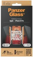 PanzerGlass Privacy Blickschutzfolie Ultra-Wide Fit für iPhone 15 Pro mit EasyAligner in Schwarz und Transparent - Bild 3