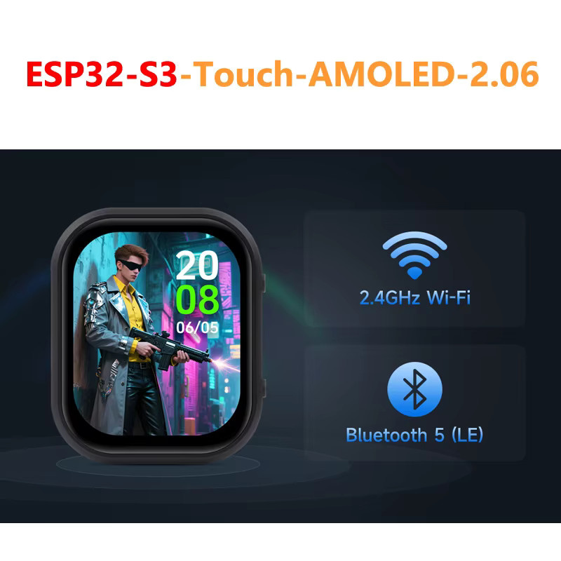 Spotpear ESP32-C6 Development Board mit 2,06 Zoll AMOLED Touch Display und DeepSeek AI Voice Chat in Schwarz - Bild 3