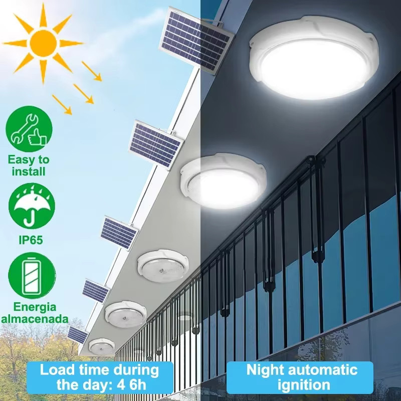 VENUSWING LED-Solar-Deckenleuchte in Weiß mit Fernbedienung und RGB-Funktion für Garten und Außenbereich - Bild 4