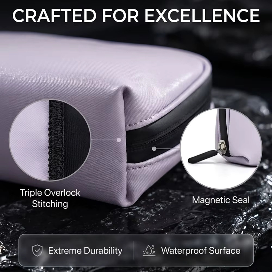 ValueWin Tech-Organizer-Tasche in Lila mit Netzfächern für Kabel, Ladegeräte und Zubehör - Bild 2