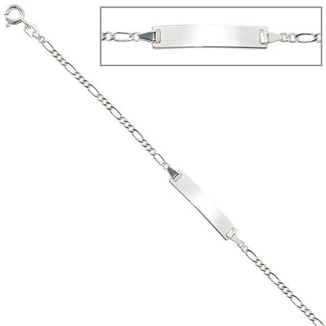 Colkid Armband 925 Sterling Silber, rhodiniert, 16 cm, Unisex - Bild 1