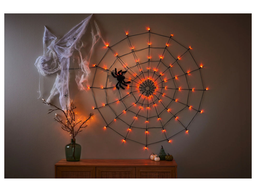 LIVARNO HOME LED-Spinnennetz in Orange - Bild 2