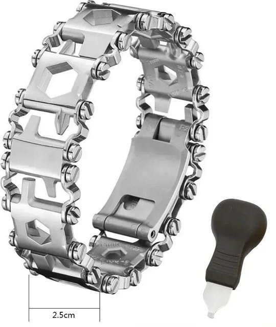 Binchi Outdoor Equipment Werkzeugarmband Edelstahl, Silber, Herren - Bild 1