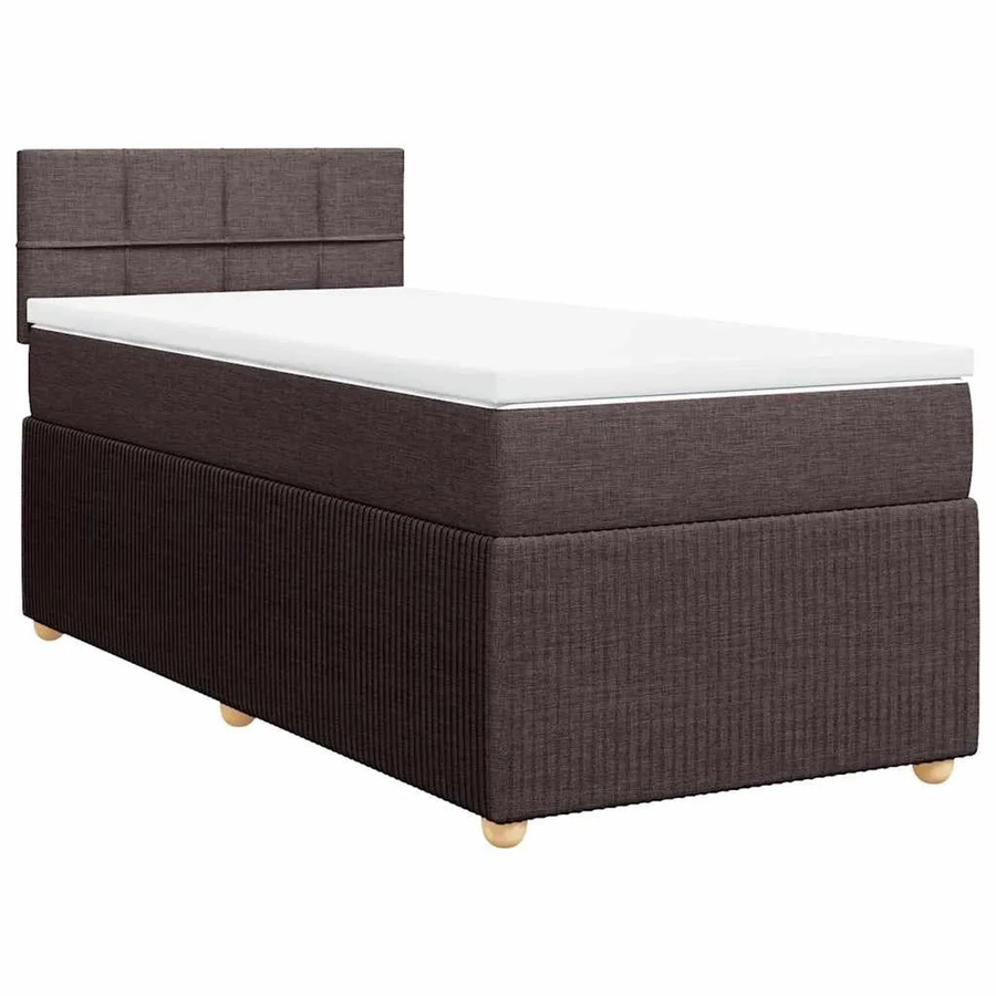 vidaXL Boxspringbett mit Matratze Dunkelbraun B: 90 cm, T: 190 cm - Bild 2