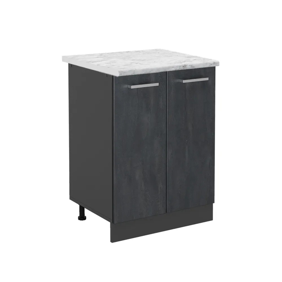 Vicco Küchenunterschrank R-Line in Schwarz Beton/Anthrazit mit Marmor-Optik, Breite: 60 cm - Bild 2