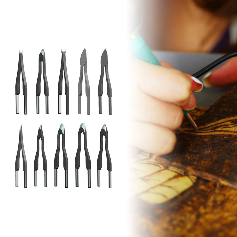 Homyl Pyrographie-Stifte Set für hocheffizientes Brennen und Prägen in Schwarz, 10 Stück - Bild 2