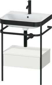 Duravit Möbelwaschtisch-Kombi Happy D.2 Plus in Weiß mit Waschbecken aus Keramik, B/T: 57,5 x 49 cm - Bild 1