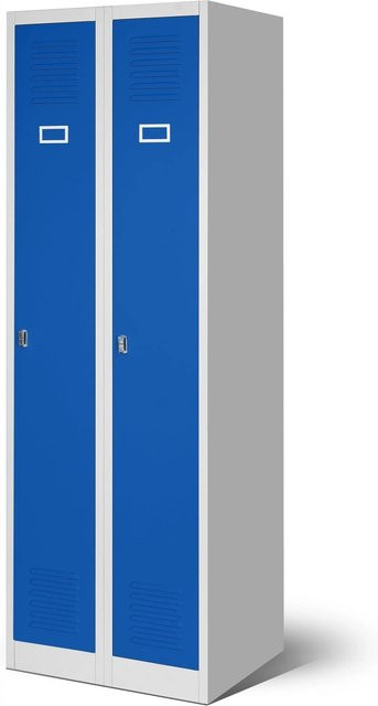 Jan Nowak Umkleideschrank KACPER II Spind aus Stahl in Grau-Blau, H: 180 cm, B: 60 cm, T: 50 cm - Bild 1
