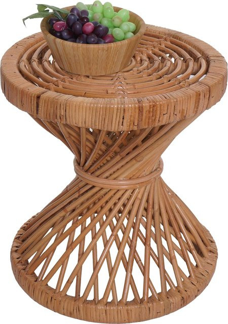 Runder Beistelltisch MCW-M31 aus Kubu-Rattan in Natur, Durchmesser: 43 cm, Höhe: 38 cm - Bild 1