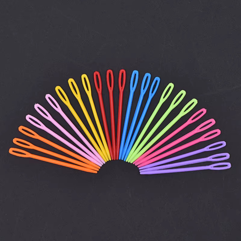 ZYF Bunte Kunststoff Nähnadeln mit großem Auge für DIY Stickerei und Häkeln, Farbe: Mehrfarbig, Länge: 7 cm - Bild 2