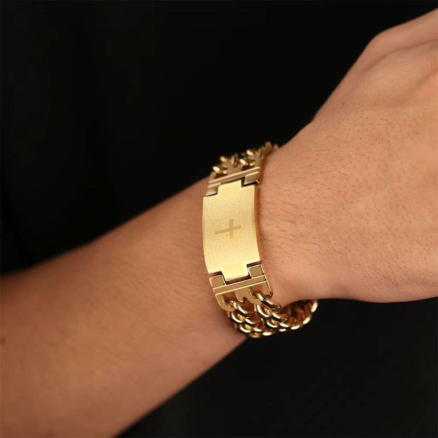Armband Edelstahl, Gold, Herren - Bild 3