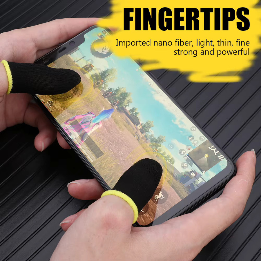 Mrgabwte Gaming Fingertip Abdeckungen für Mobile Games in Schwarz und Rot, atmungsaktive Anti-Slip Finger Hüllen für Gamer - Bild 6