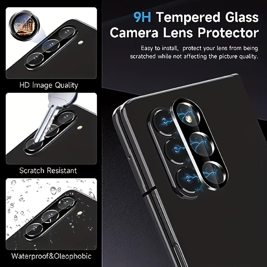 Vieruodis 6-in-1 Schutzset für Samsung Galaxy Z Fold 7 6 5 4 3 mit Hydrogelfolie und gehärtetem Glas für Vorderseite und Kameraobjektiv, transparent - Bild 2