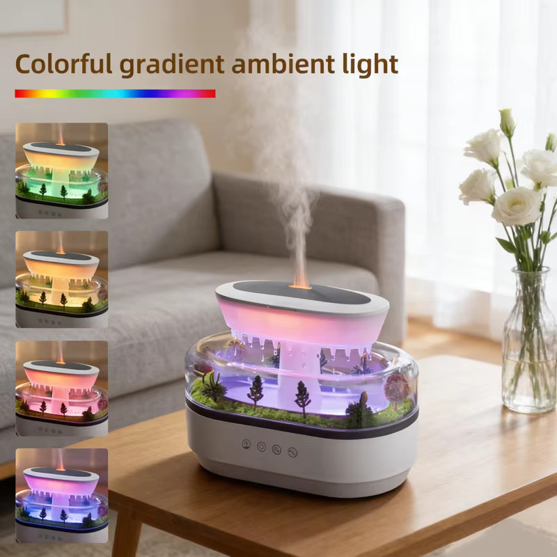 JFBONIN Ultraschall-Aroma-Luftbefeuchter mit Weißem Rauschen und Farbwechsel-Licht in Weiß - Bild 2