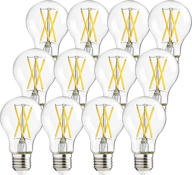 Oktaplex Glow 12er Set E27 LED Leuchtmittel, Warmweiß 2700K, 806lm, 3,8W, Transparent - Bild 1