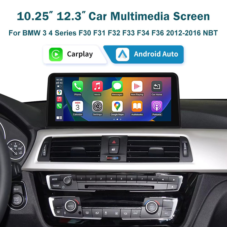 Road Top Drahtloses CarPlay und Android Auto Multimedia Display Bildschirm für BMW 1 2 3 4 Serie F20 F21 F22 F30 F31 F32 F33 in Schwarz - Bild 5