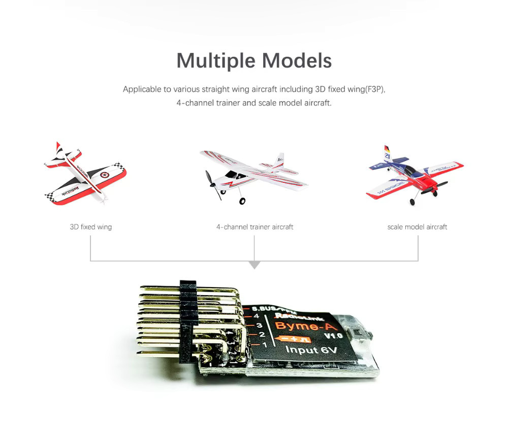 Radiolink Byme AD Flugsteuerung, mit Gyroskop zur Selbststabilisierung und Balance, 3D-Kran-Aeromodell, Deltaflügel, Su27 Papierflugzeug - Bild 3