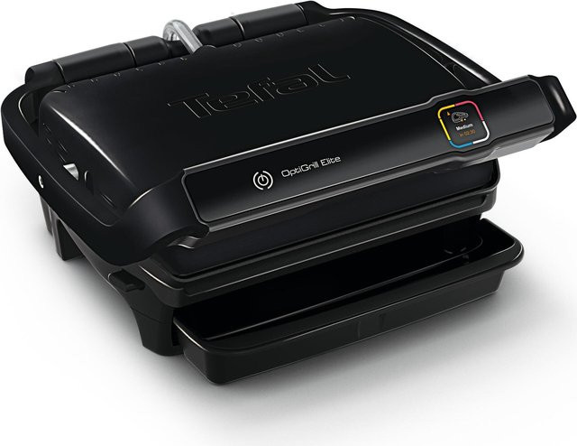 Tefal OptiGrill Elite GC7508 Kontaktgrill in Schwarz mit Digitaldisplay und herausnehmbaren Platten - Bild 1