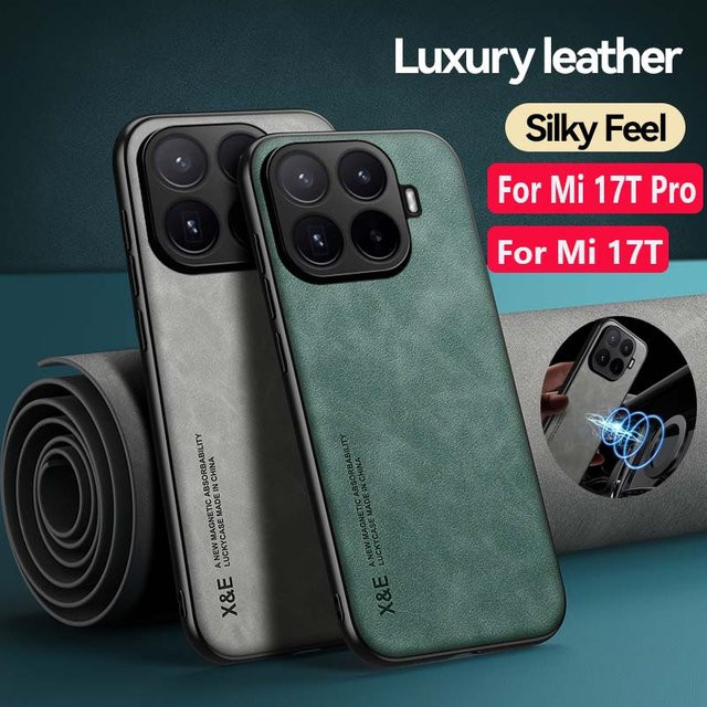 Stoßfeste Magnetische Schutzhülle für Xiaomi Mi 17T Pro 5G mit Autohalterung in Green und Grey - Bild 1