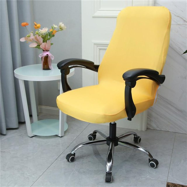 Yiran Furniture Elastischer Bürostuhlbezug für Drehstühle und Chefsessel, Gelb, Breite: 40 cm, Höhe: 45 cm - Bild 1