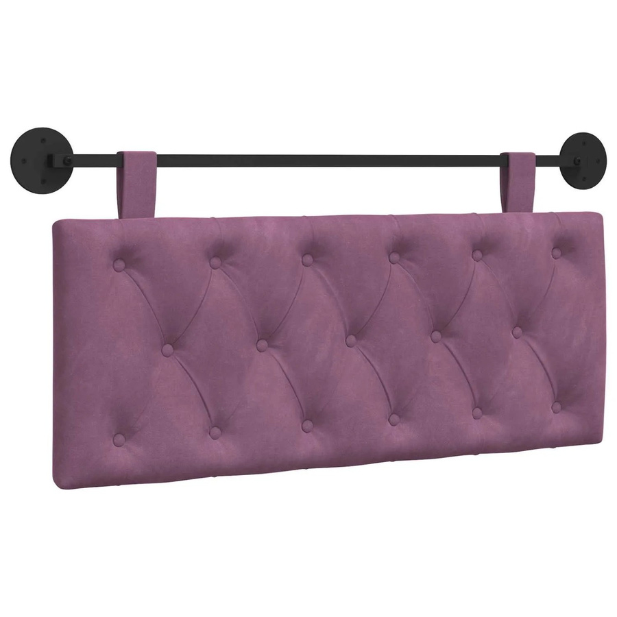 vidaXL Wandmontiertes Polsterpaneel aus Samt in Lila, B/H/T: 110 x 55 x 7 cm - Bild 2
