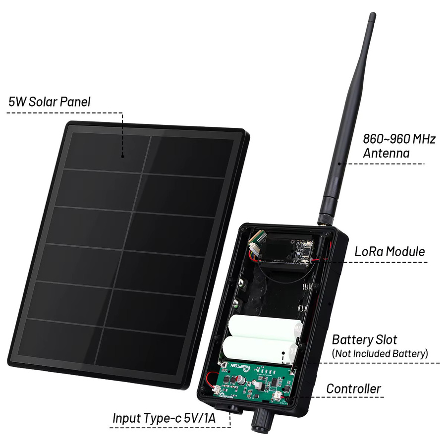 Heltec Meshtasic Solarbetriebenes ESP32 LoRa 32V4 Modul mit GPS, WiFi und Bluetooth in Schwarz - Bild 4