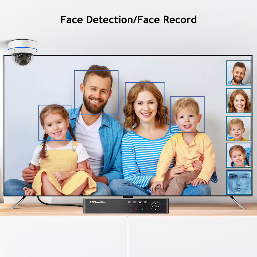 Techage 5MP POE IP-Überwachungskamera als Kuppelkamera mit 3,6 mm Brennweite, Nachtsicht, Einweg-Audio und KI-Erkennung für intelligente Sicherheit im Innenbereich, Farbe: Weiß - Bild 5