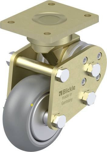 Blickle Schwerlast-Bockrolle BPFE-ALTH 101K-AS-FA-CO in Silber, Rad-Durchmesser: 100 mm, Tragfähigkeit: 350 kg, Aluminium - Bild 1