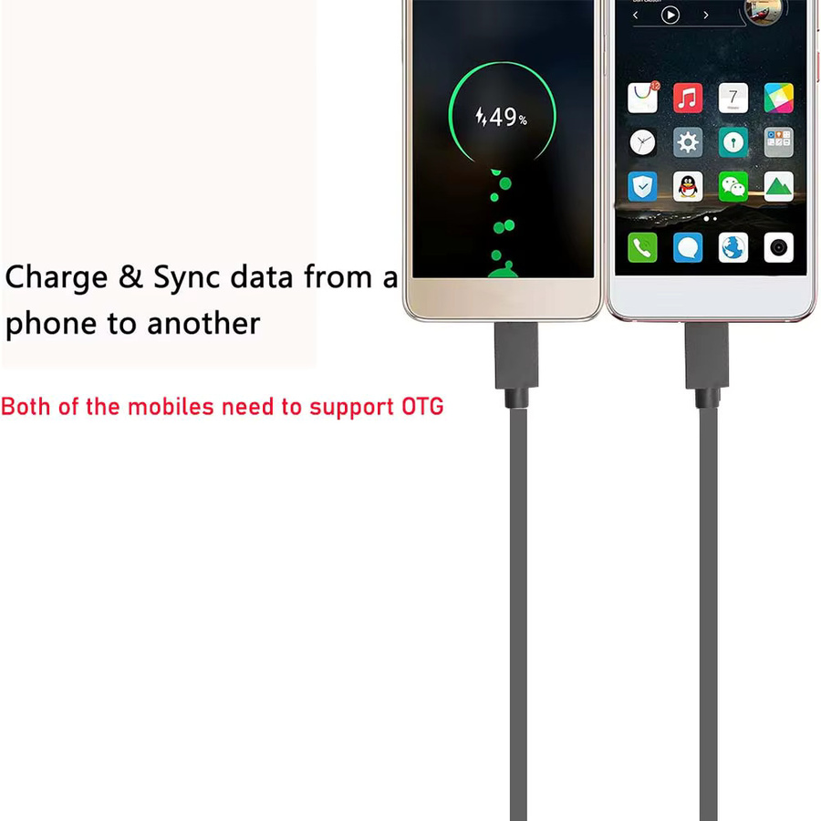HDmatters Micro-USB auf Micro-USB OTG-Adapter und Datenkabel in Schwarz und Grau - Bild 4