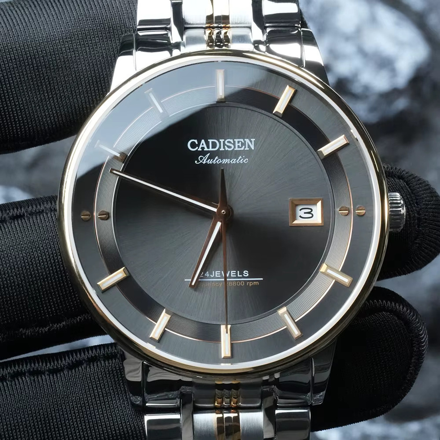 CADISEN Armbanduhr Automatik, Edelstahl, Roségold, Herren - Bild 4