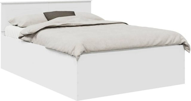 vidaXL Bettrahmen mit Kopfteil in Weiß aus Holzwerkstoff, modern, B/T/H: 160 x 200 x 163 cm - Bild 1