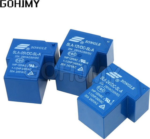 GOHJMY Relais SLA-05 SLA-09 SLA-12 mit 4 Pins für 5V, 9V, 12V oder 24V DC - Bild 1