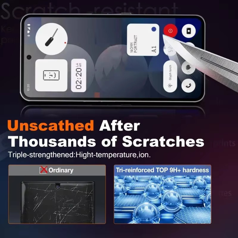 3er-Set Displayschutzfolie aus gehärtetem Glas für Nothing Phone (2a), Nothing Phone (2a) Plus und Nothing Phone (3a) Pro 5G, transparent - Bild 5
