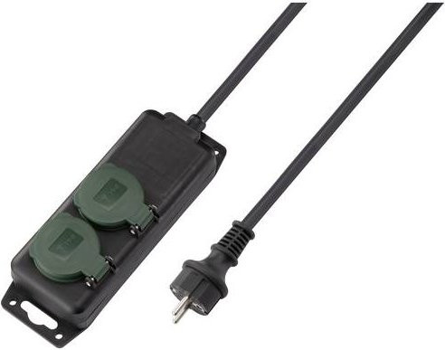 Sygonix Steckdosenleiste SY-5145338 mit Schutzkontakt in Schwarz und Grün - Bild 1
