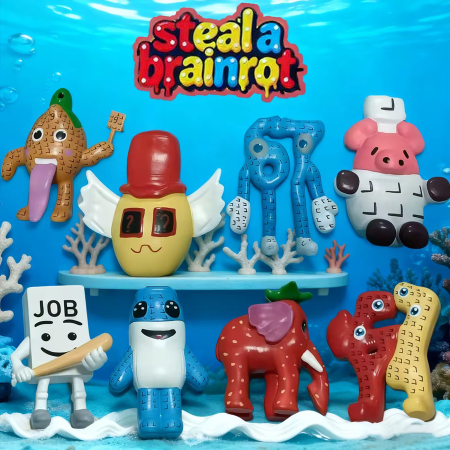 Bandai Anime Actionfiguren Ornamente, 8-teiliges Set, Erdbeer-Elefant, Kawaii Modellpuppe - Bild 4