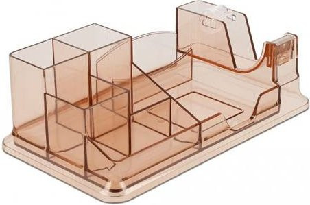 Delock Schreibtischorganizer Braun Transparent mit 7 Fächern - Bild 1
