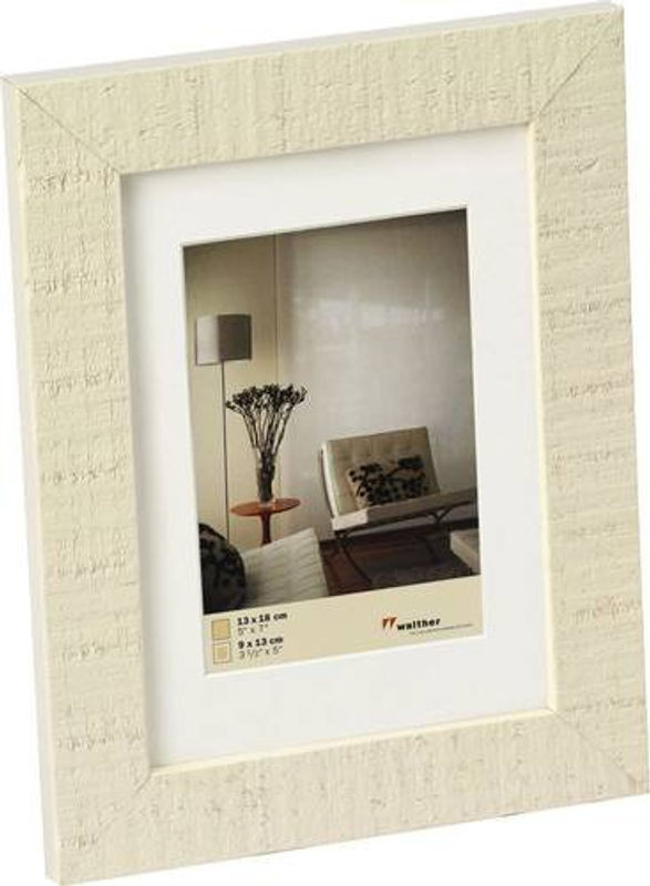 Walther Design Bilderwechselrahmen aus Holz mit Passepartout in Weiß, Beige und Creme, Format: 13 x 18 cm - Bild 1