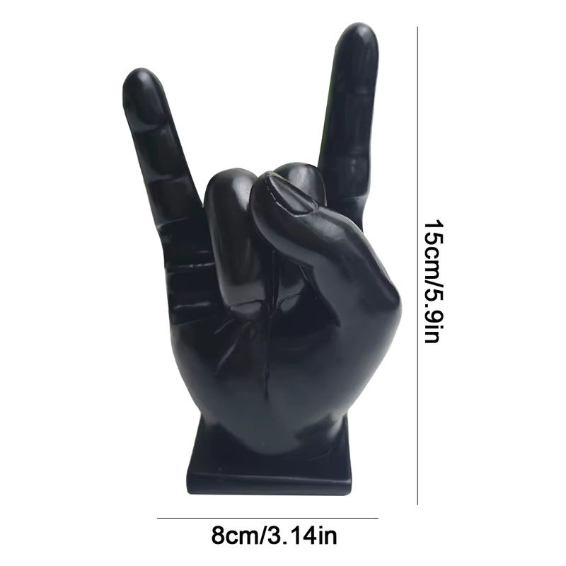 Moderne Skulptur von alloet als dekorative Handgeste für deine Wohnkultur in Schwarz und Mehrfarbig aus Kunstharz - Bild 6