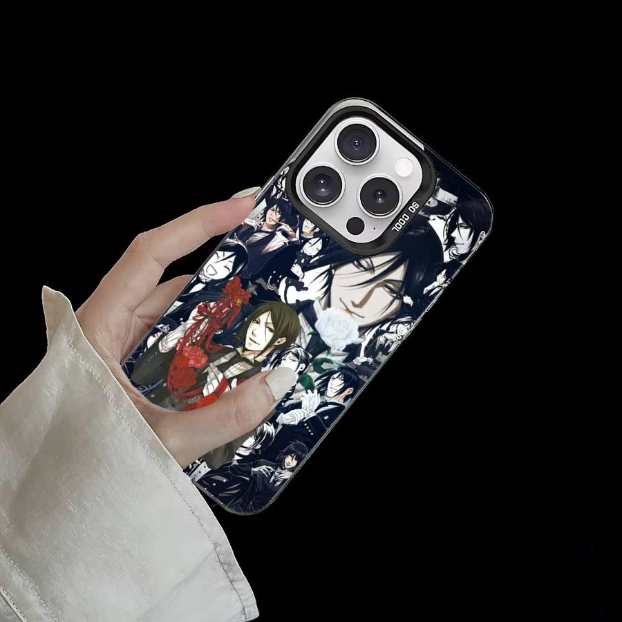 Mesuca Handyhülle Black Butler Sebastian Michaelis für iPhone 11 bis 17 Pro Max Plus, Stoßfest, Silber und Mehrfarbig - Bild 6