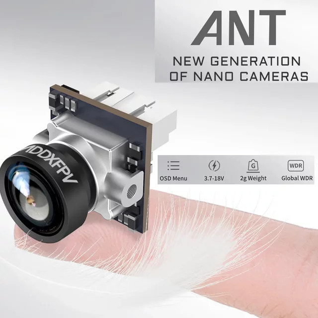 CADDX ANT Nano1200TVL FPV-Nano-Kamera mit Global WDR und OSD, 1,8 mm Linse, 16:9 und 4:3 für RC FPV Tinywhoop Cinewhoop Toothpick Mobula6, Silber - Bild 1