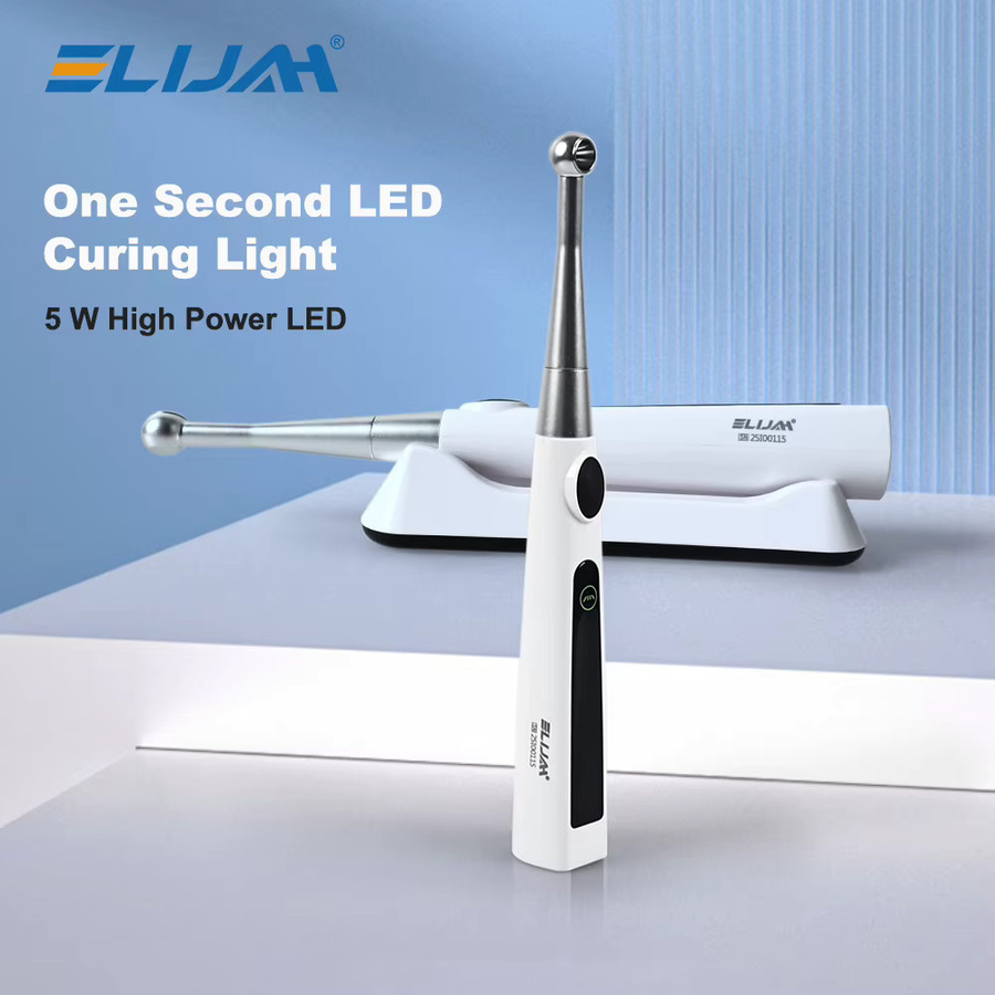 ELIJAH 1S Dental LED-Polymerisationslampe in Weiß mit 800-2400mw/cm², 4 Arbeitsmodi und 360° rotierendem Metallkopf für die Zahnarztpraxis - Bild 2