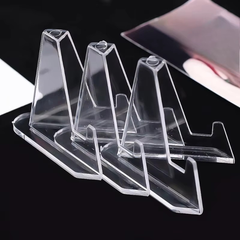 LIUSHADUOLA Transparentes Präsentationsregal aus Kunststoff, Dreieckige Halterung für Münzen, Fotos und Abzeichen, Desktop-Display-Rack, 5 Stück - Bild 2