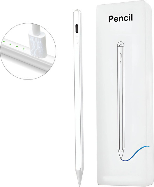 Universal Stylus Pen für iPad mit Palm Rejection, Magnetischer Adsorption, Neigungssensitivität und USB-C Schnellladung, Weiß - Bild 1
