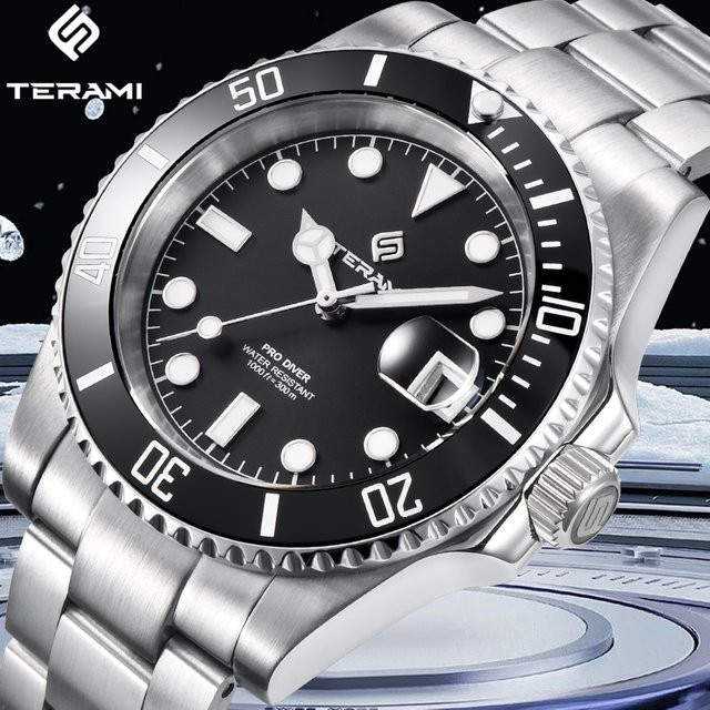 Lige Armbanduhr Automatik, Edelstahl, Schwarz, Herren - Bild 1