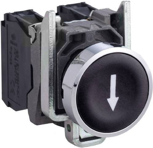 Schneider Electric XB4BA3351 Drucktaster Schwarz, tastend, 600V 6A, IP66 IP67 IP69 IP69K, B/T/H: 3,0 x 5,2 x 4,7 cm - Bild 1