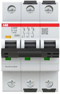 ABB S303P-C1.6 Leitungsschutzschalter 1,6A 415V in Weiß - Bild 1