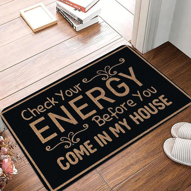 Rutschfeste Fußmatte Lodestar in Schwarz mit Spruch für Wohnzimmer, Küche oder Schlafzimmer, B/T/H: 80 x 50 x 1 cm - Bild 1