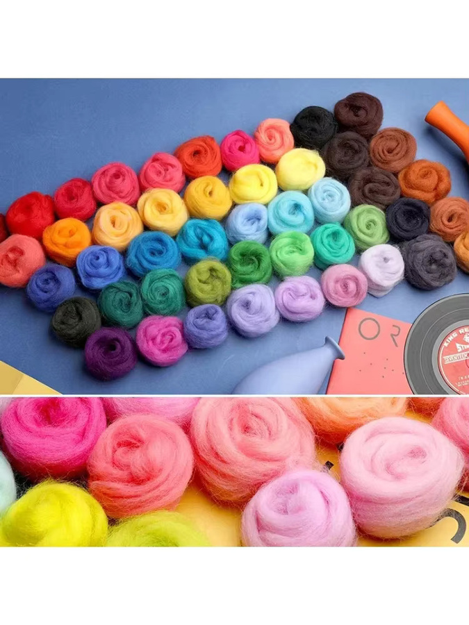 20-teiliges Nadelfilz-Set mit buntem Wollroving und Nadelfilzgarn für deine DIY-Bastelarbeiten - Bild 6